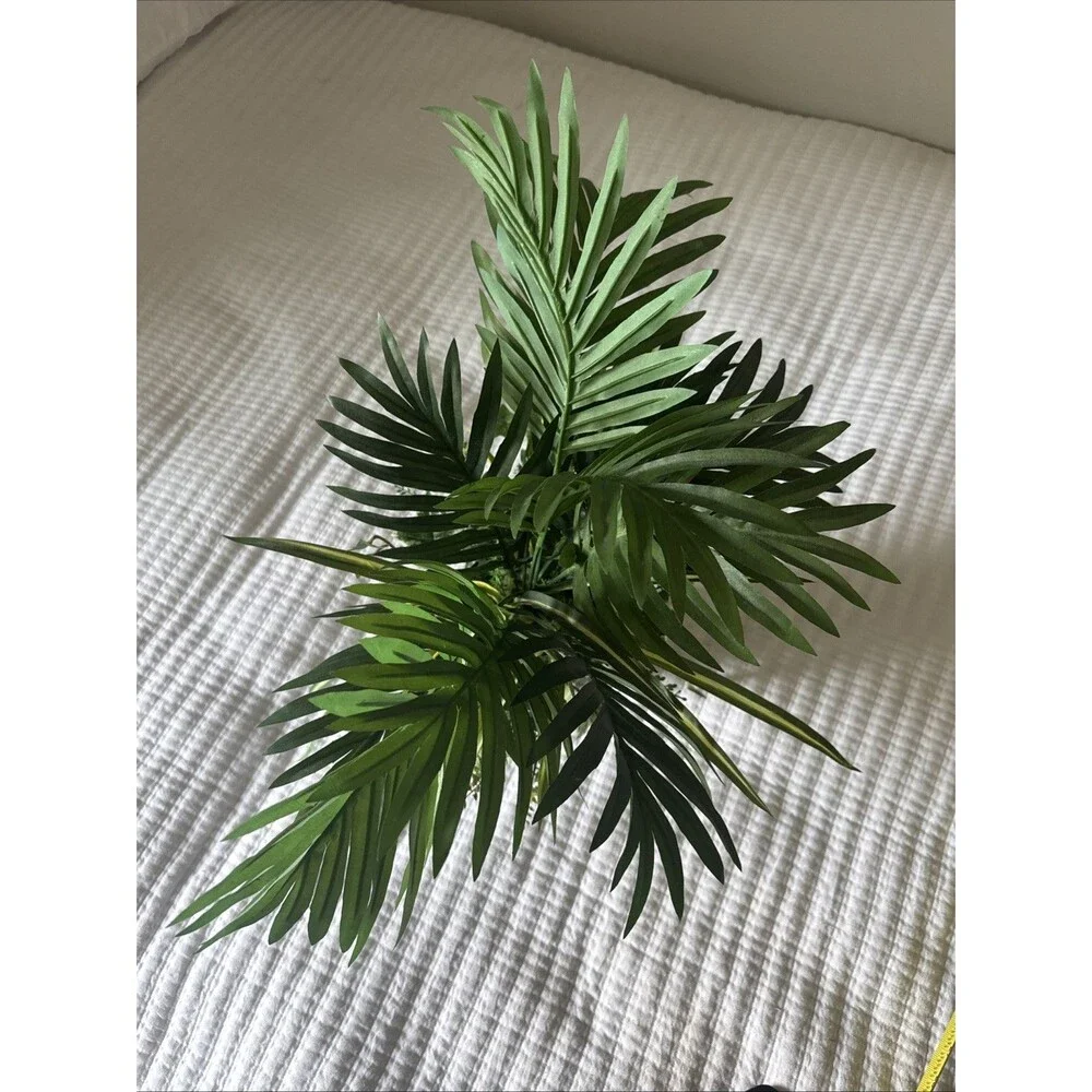 Faux Palm Ivy & Fern Arrangement in Galvanized Tin Bucket – Farmhouse Decor